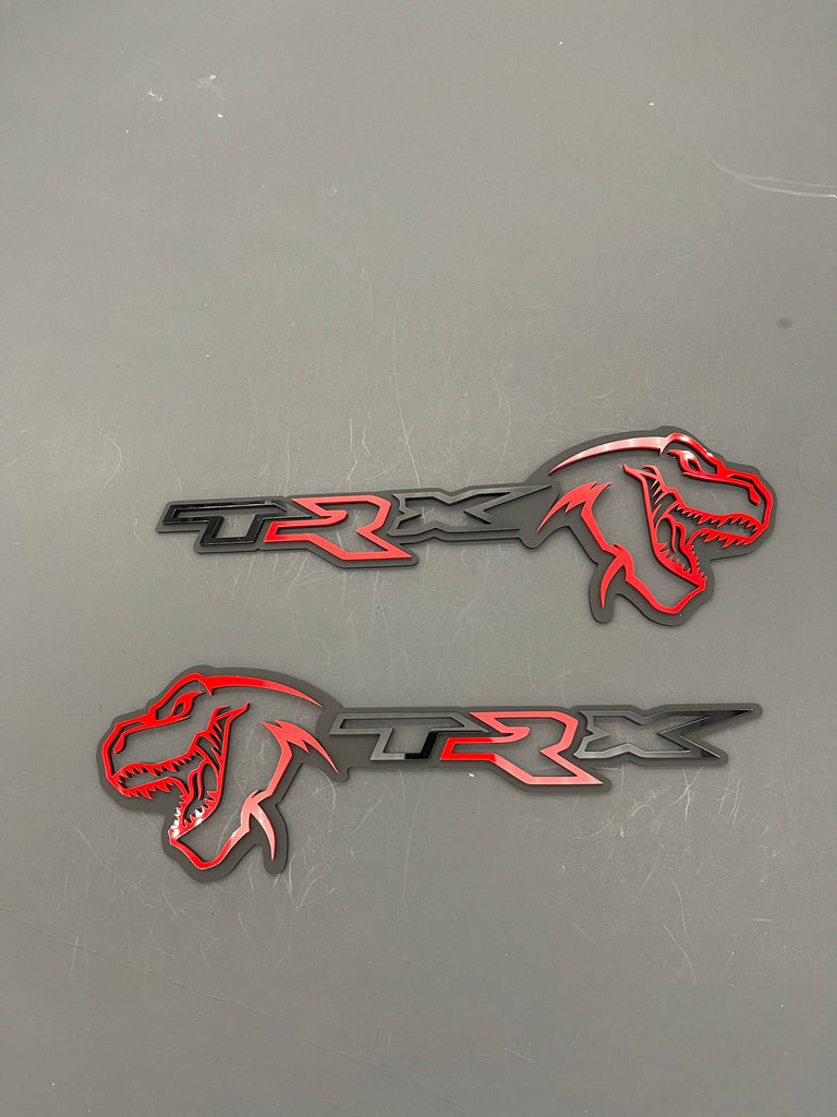 Pair of T-Rex Tailgate acrylic badge (Door Installation)