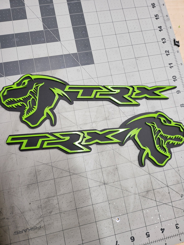 *Color Matched* Pair of T-Rex Tailgate acrylic badge (Door Installation)